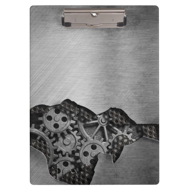 Metallhintergrund mit mechanischem Schaden Klemmbrett (Vorderseite)