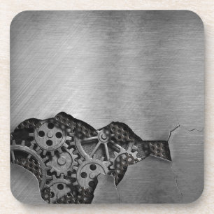 Metallhintergrund mit mechanischem Schaden Untersetzer