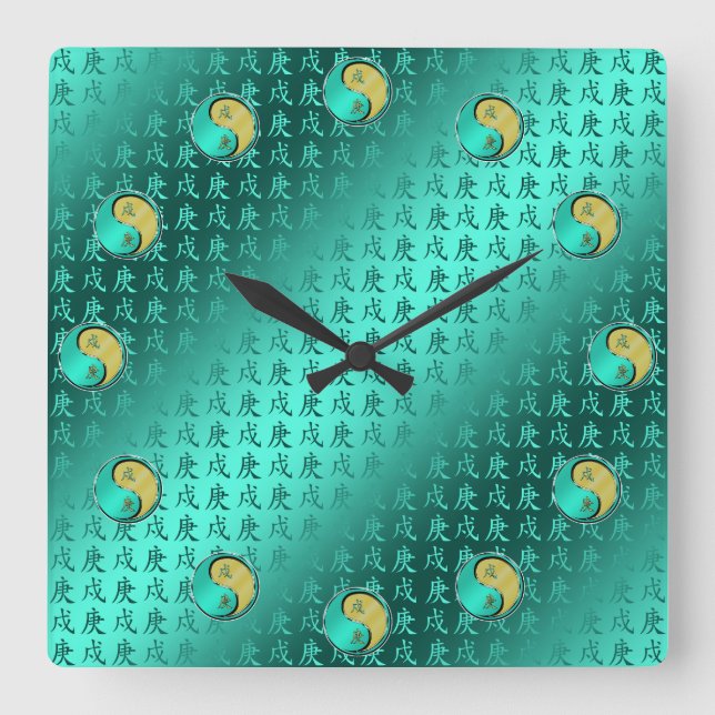 Metallhund Quadratische Wanduhr (Vorderseite)