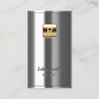 Metallic Author Business Card mit Gold-Logo