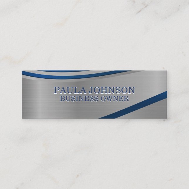 Metallic Blue Abstrakt Background Mini Visitenkarte (Vorderseite)