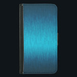Metallic Blue Brushed Aluminium Look Samsung Galaxy S5 Geldbeutel Hülle<br><div class="desc">Türkisblaue metallische gebürstete Aluminium-Optik. Cooles,  schlichtes Design. Verfügbar auf anderen Produkten. Metallische Optik ist eine digitale Illusion und die echter metallischer Oberfläche.</div>