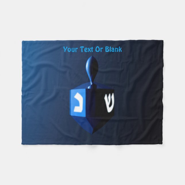 Metallic Blue Dreidel Fleecedecke (Vorderseite (Horizontal))