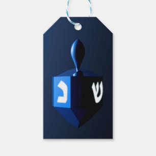 Metallic Blue Dreidel Geschenkanhänger
