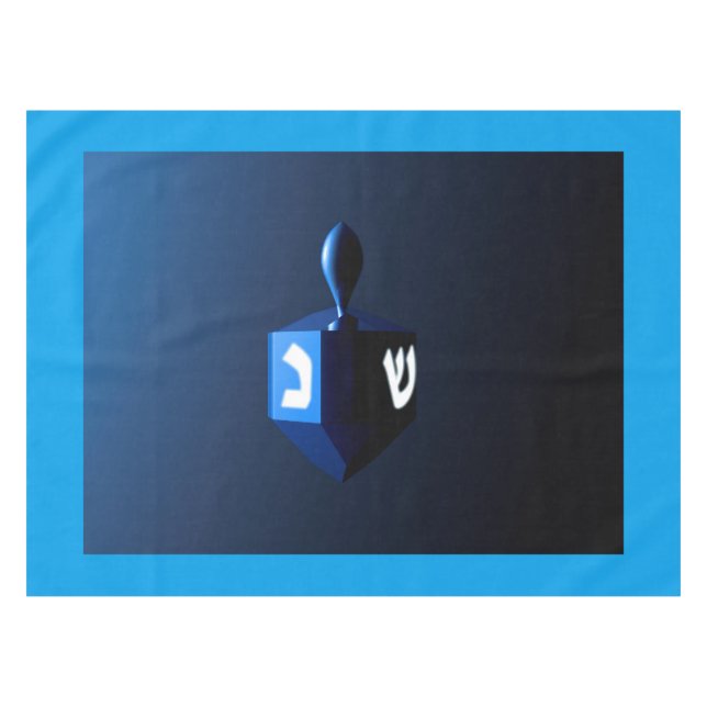 Metallic Blue Dreidel Tischdecke (Vorderseite (Horizontal))