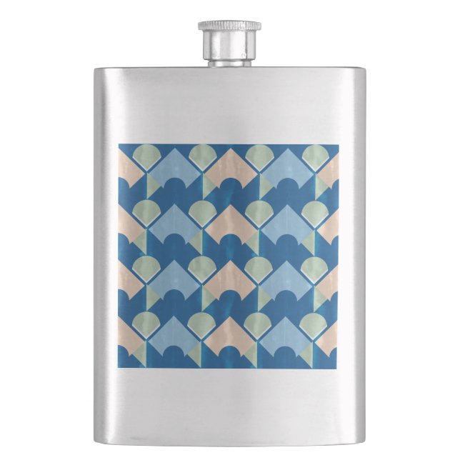 Metallic blue geometric diamond shapes  flachmann (Vorderseite)