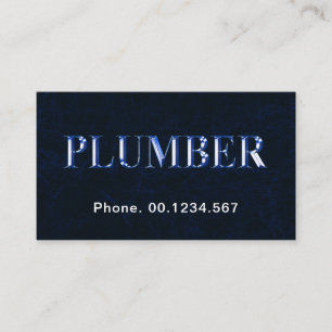 Metallic Blue Plumber Signage Blue Water Grunge Visitenkarte