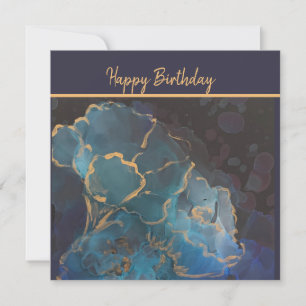 Metallic Blue Pupies Flat Card Einladung