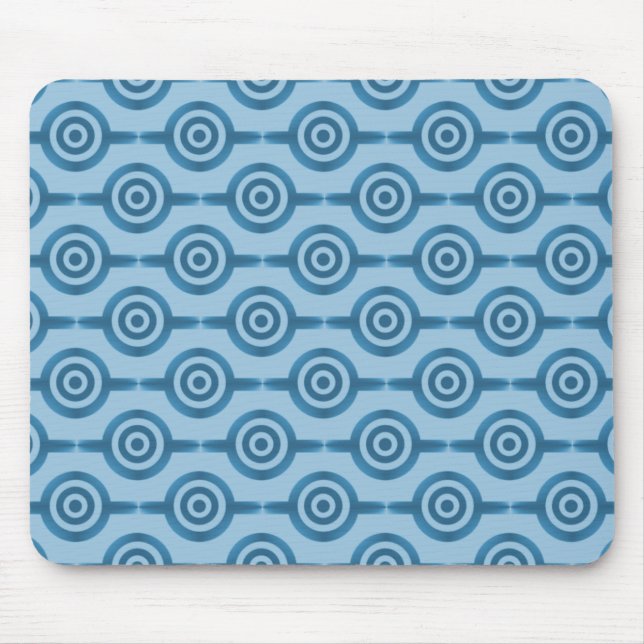 Metallic Blue Trendy Circles Mousepad (Vorne)