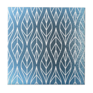 Metallic Blue White stilvoll Fliese