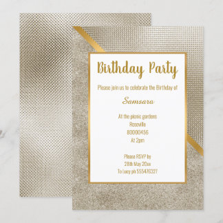METALLIC BRONZE GOLD EMBOSS SEHEN GEBURTSTAG AUS EINLADUNG