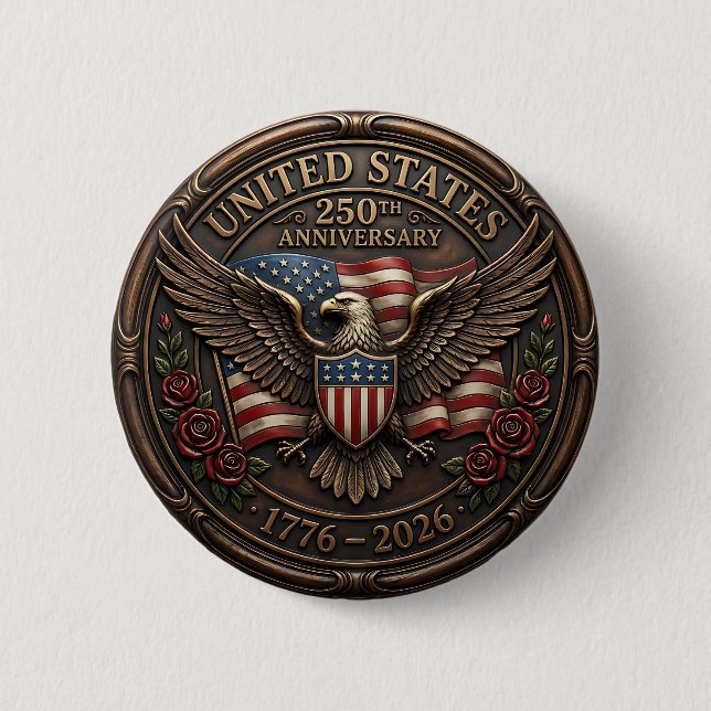 Metallic Bronze United Staes 250th Anniversary  Button (Vorderseite)