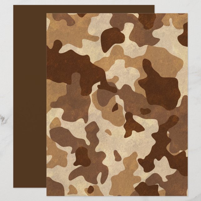 Metallic Bronze Wüste Camouflage Scrapbook Paper (Vorne/Hinten)