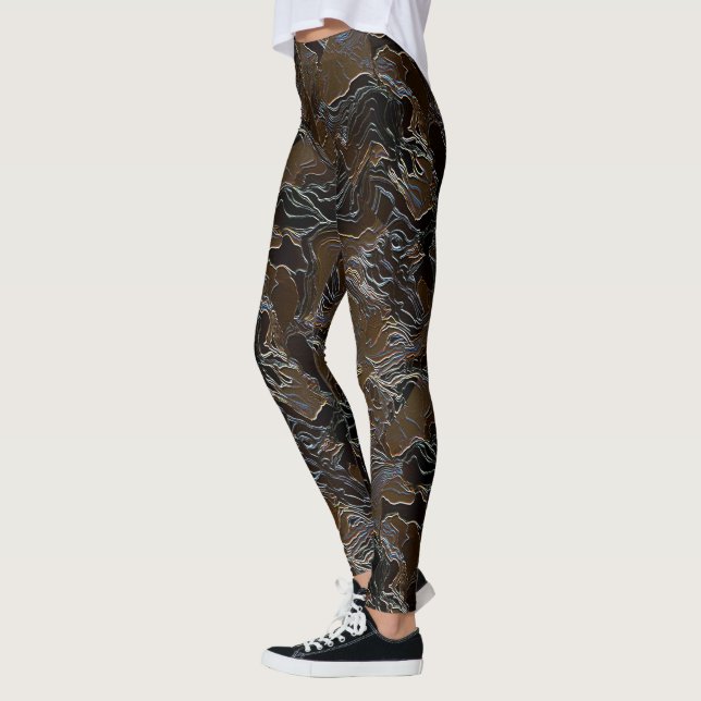 Metallic Brown Camouflage Leggings (Links)