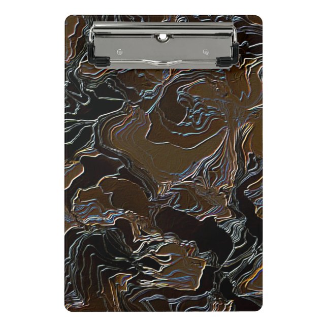 Metallic Brown Camouflage Mini Klemmbrett (Vorderseite)