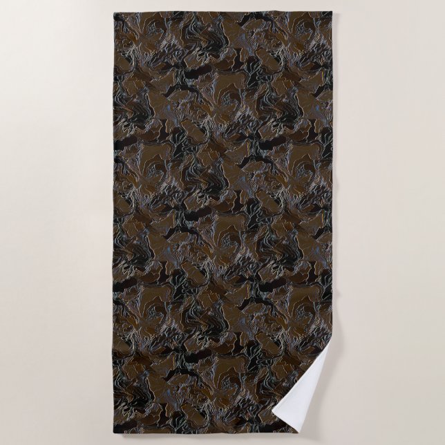 Metallic Brown Camouflage Strandtuch (Vorderseite)
