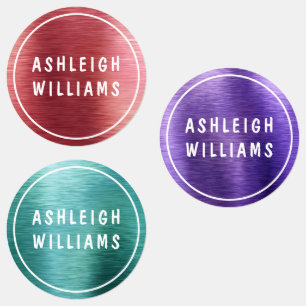 Metallic Chic Sparkle Personalisiert Name Girly Etiketten