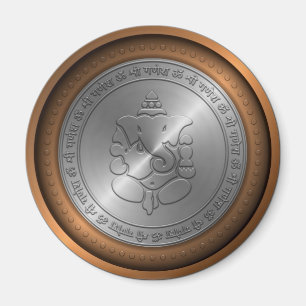 Metallic Emossed Ganesha Sign Magnet