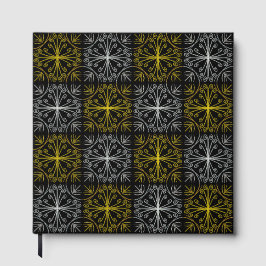 Metallic flower tile abstract gästebuch