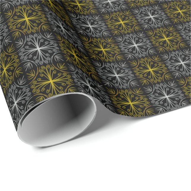 Metallic flower tile abstract geschenkpapier (Rolleneckpunkt)