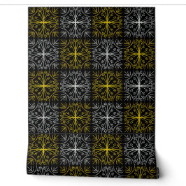Metallic flower tile abstract tapete
