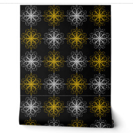 Metallic flower tile gray background tapete