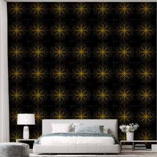 Metallic flower tile gray background tapete