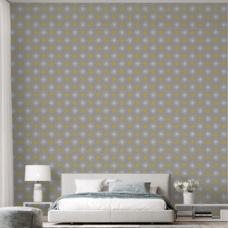Metallic flower tile gray background tapete