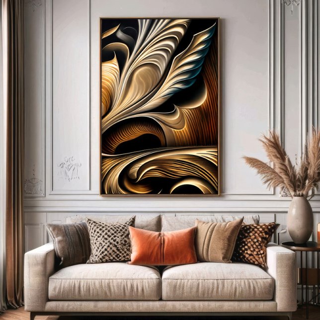 Metallic Fluid Golden Luxury Poster (Von Creator hochgeladen)