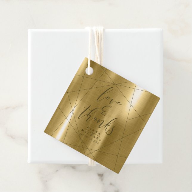 Metallic Geometric Vielen Dank Gold ID648 Geschenkanhänger (Beispiel)