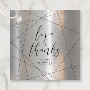 Metallic Geometric Vielen Dank Silver/Black ID648 Geschenkanhänger