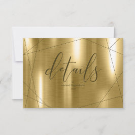 Metallic Geometric Wedding Details Gold ID648 RSVP Karte