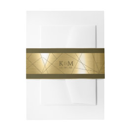 Metallic Geometric Wedding Gold ID648 Einladungsbanderole