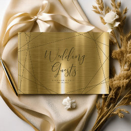 Metallic Geometric Wedding Gold ID648 Gästebuch