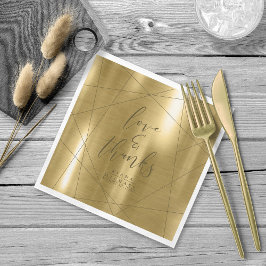 Metallic Geometric Wedding Gold ID648 Serviette