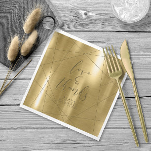 Metallic Geometric Wedding Gold ID648 Serviette