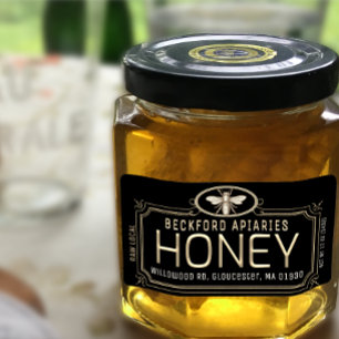 Metallic Gold 3D Gerahmt Honey Label mit Biene