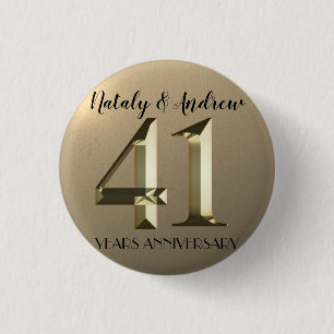 Metallic Gold 41. Hochzeitstag Button