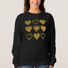 Metallic Gold Accent Hearts Valentine’s Gift Sweatshirt