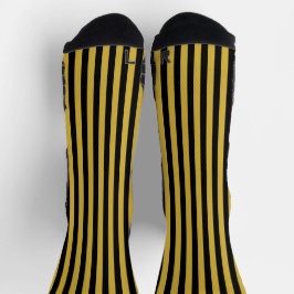 Metallic Gold and Black Stripe Decorative Socken