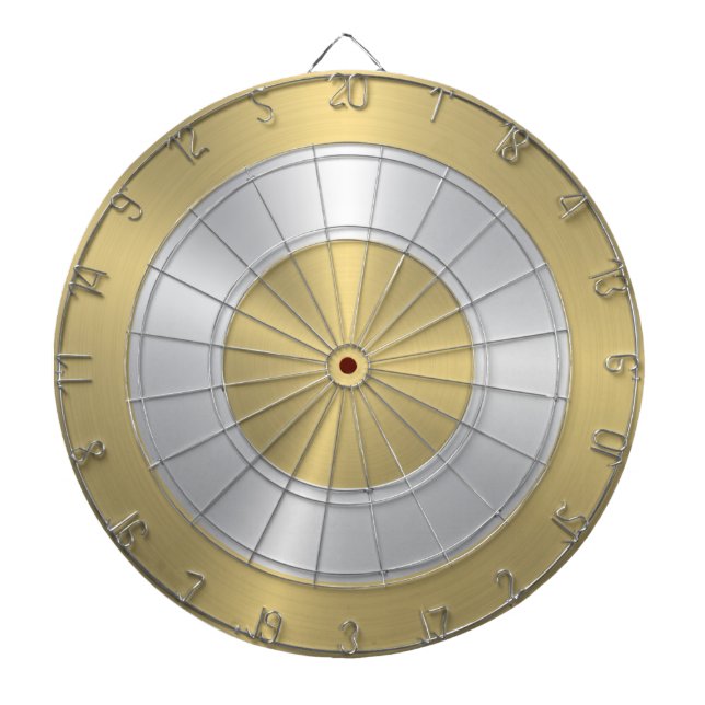 Metallic Gold and Silver Circles Dartscheibe (vorne)