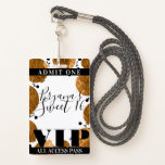 Metallic Gold Balloons Sweet 16 Party VIP Pass Ausweis<br><div class="desc">Anpassen für jedes Ereignis.</div>