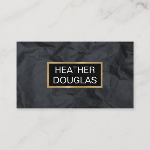 Metallic Gold Banner Rohes Schwarzes Papier Visitenkarte