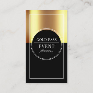 Metallic Gold Black Event Planner Visitenkarte