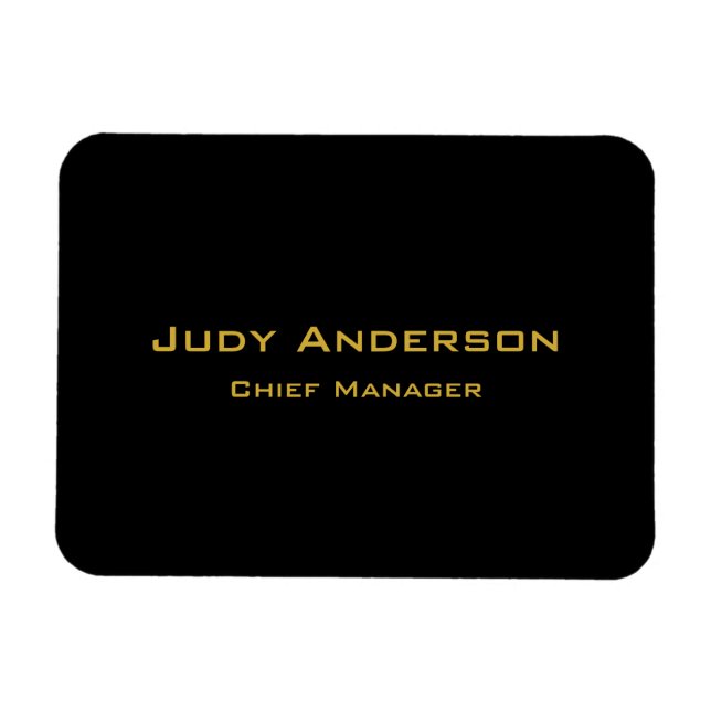 Metallic Gold & Black Professional Modern Elegant Magnet (Horizontal)