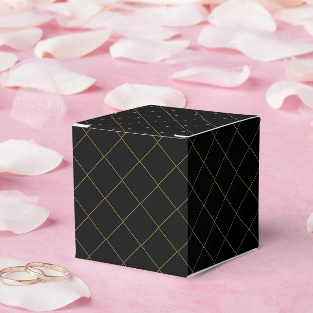 Metallic Gold Box Stripe Black Classic Favor Boxes Geschenkschachtel (Hochzeit)