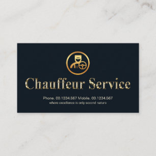 Metallic Gold Chauffeur Service Signature Driver Visitenkarte