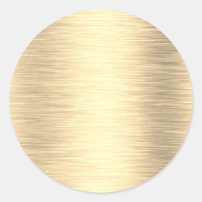 Metallic Gold Classic Round Aufkleber (Vorderseite)