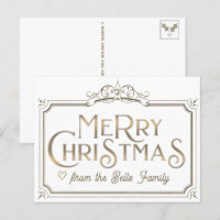 Metallic Gold Frohe Weihnachten Extravaganter Vint