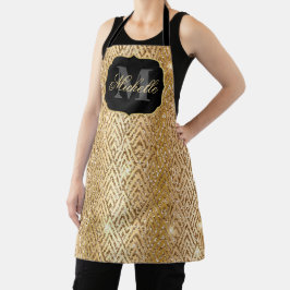 Metallic Gold & Glitzer Glam Art Deco Schürze